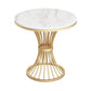 Traditional Luxury Dining Table White Sintered Stone Table with Metal Base for Dining Room Gold 23.6"L x 23.6"W x 29.5"H Without Chairs Clearhalo ' dining_table' 'Dining Tables & Seating' 'Dining Tables' 'furn' 'furn_dining_table' 'Furniture' 'furniture_dining_table' 'Kitchen & Dining Furniture' 'kitchen&dining_furn' 'kitchen' 'kitchen_dining_table' 3901952