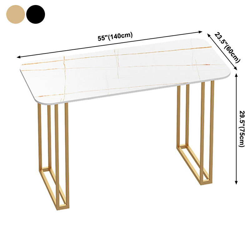 Traditional Luxury Dining Table White Sintered Stone Table with Metal Base for Dining Room Clearhalo ' dining_table' 'Dining Tables & Seating' 'Dining Tables' 'furn' 'furn_dining_table' 'Furniture' 'furniture_dining_table' 'Kitchen & Dining Furniture' 'kitchen&dining_furn' 'kitchen' 'kitchen_dining_table' 3901959