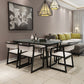 Rectangle Black Dining Table Wooden Table Industrial with Double Pedestal Clearhalo ' dining_table' 'Dining Tables & Seating' 'Dining Tables' 'furn' 'furn_dining_table' 'Furniture' 'furniture_dining_table' 'Kitchen & Dining Furniture' 'kitchen&dining_furn' 'kitchen' 'kitchen_dining_table' 3901962