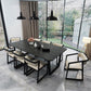 Rectangle Black Dining Table Wooden Table Industrial with Double Pedestal Clearhalo ' dining_table' 'Dining Tables & Seating' 'Dining Tables' 'furn' 'furn_dining_table' 'Furniture' 'furniture_dining_table' 'Kitchen & Dining Furniture' 'kitchen&dining_furn' 'kitchen' 'kitchen_dining_table' 3901969