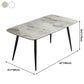 Metal Contemporary Rectangular Dining Table Sintered Stone Table with 4 Black Legs Clearhalo ' dining_table' 'Dining Tables & Seating' 'Dining Tables' 'furn' 'furn_dining_table' 'Furniture' 'furniture_dining_table' 'Kitchen & Dining Furniture' 'kitchen&dining_furn' 'kitchen' 'kitchen_dining_table' 3901985