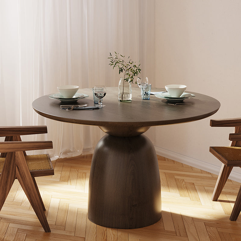 Round Solid Wood Brown Dining Table Simplicity Pedestal Table for Dining Room Clearhalo ' dining_table' 'Dining Tables & Seating' 'Dining Tables' 'furn' 'furn_dining_table' 'Furniture' 'furniture_dining_table' 'Kitchen & Dining Furniture' 'kitchen&dining_furn' 'kitchen' 'kitchen_dining_table' 3901988