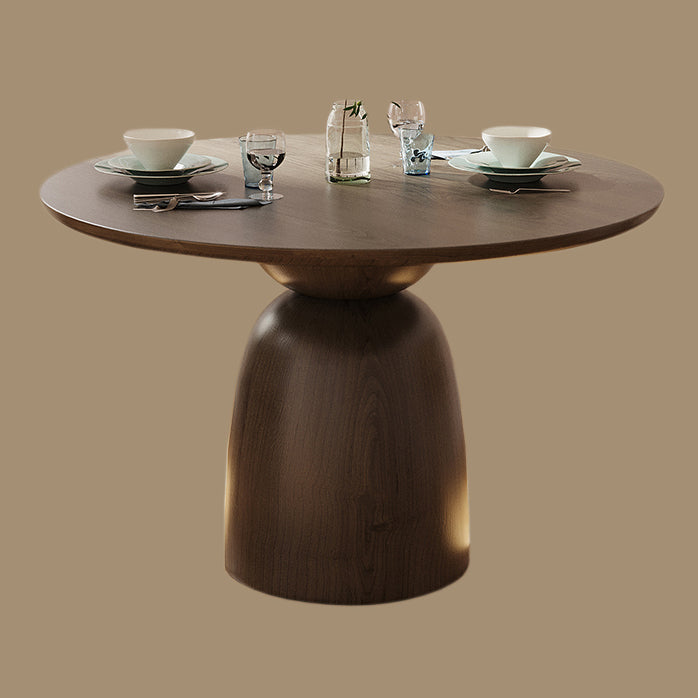 Round Solid Wood Brown Dining Table Simplicity Pedestal Table for Dining Room Clearhalo ' dining_table' 'Dining Tables & Seating' 'Dining Tables' 'furn' 'furn_dining_table' 'Furniture' 'furniture_dining_table' 'Kitchen & Dining Furniture' 'kitchen&dining_furn' 'kitchen' 'kitchen_dining_table' 3901989
