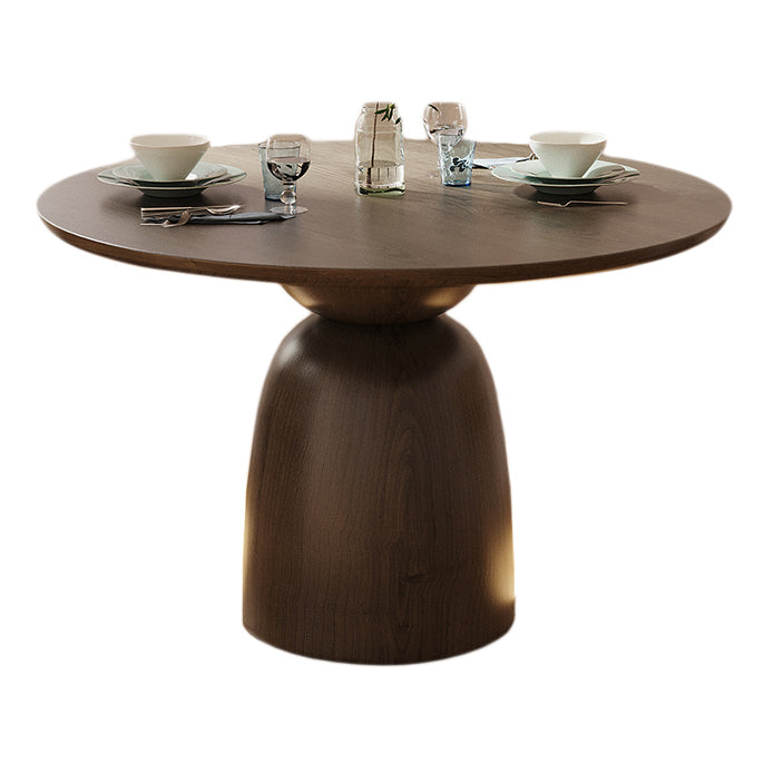 Round Solid Wood Brown Dining Table Simplicity Pedestal Table for Dining Room Without Chairs Clearhalo ' dining_table' 'Dining Tables & Seating' 'Dining Tables' 'furn' 'furn_dining_table' 'Furniture' 'furniture_dining_table' 'Kitchen & Dining Furniture' 'kitchen&dining_furn' 'kitchen' 'kitchen_dining_table' 3901990