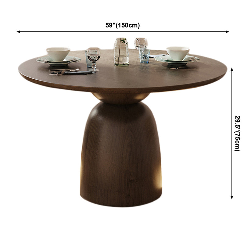 Round Solid Wood Brown Dining Table Simplicity Pedestal Table for Dining Room Clearhalo ' dining_table' 'Dining Tables & Seating' 'Dining Tables' 'furn' 'furn_dining_table' 'Furniture' 'furniture_dining_table' 'Kitchen & Dining Furniture' 'kitchen&dining_furn' 'kitchen' 'kitchen_dining_table' 3901995