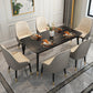 Traditional Luxury Rectangle Dining Table Sintered Stone Table with 4 Black Legs Clearhalo ' dining_table' 'Dining Tables & Seating' 'Dining Tables' 'furn' 'furn_dining_table' 'Furniture' 'furniture_dining_table' 'Kitchen & Dining Furniture' 'kitchen&dining_furn' 'kitchen' 'kitchen_dining_table' 3901997