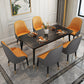 Traditional Luxury Rectangle Dining Table Sintered Stone Table with 4 Black Legs Clearhalo ' dining_table' 'Dining Tables & Seating' 'Dining Tables' 'furn' 'furn_dining_table' 'Furniture' 'furniture_dining_table' 'Kitchen & Dining Furniture' 'kitchen&dining_furn' 'kitchen' 'kitchen_dining_table' 3901998
