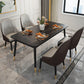 Traditional Luxury Rectangle Dining Table Sintered Stone Table with 4 Black Legs Clearhalo ' dining_table' 'Dining Tables & Seating' 'Dining Tables' 'furn' 'furn_dining_table' 'Furniture' 'furniture_dining_table' 'Kitchen & Dining Furniture' 'kitchen&dining_furn' 'kitchen' 'kitchen_dining_table' 3901999