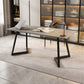 Double Pedestal Dining Table Industrial Style Stone Dining Room Collection for Indoor Clearhalo ' dining_table' 'Dining Tables & Seating' 'Dining Tables' 'furn' 'furn_dining_table' 'Furniture' 'furniture_dining_table' 'Kitchen & Dining Furniture' 'kitchen&dining_furn' 'kitchen' 'kitchen_dining_table' 3902015
