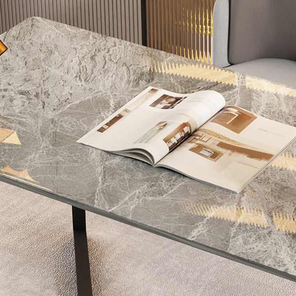 Double Pedestal Dining Table Industrial Style Stone Dining Room Collection for Indoor Clearhalo ' dining_table' 'Dining Tables & Seating' 'Dining Tables' 'furn' 'furn_dining_table' 'Furniture' 'furniture_dining_table' 'Kitchen & Dining Furniture' 'kitchen&dining_furn' 'kitchen' 'kitchen_dining_table' 3902020