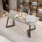 Double Pedestal Dining Table Industrial Style Stone Dining Room Collection for Indoor Clearhalo ' dining_table' 'Dining Tables & Seating' 'Dining Tables' 'furn' 'furn_dining_table' 'Furniture' 'furniture_dining_table' 'Kitchen & Dining Furniture' 'kitchen&dining_furn' 'kitchen' 'kitchen_dining_table' 3902022