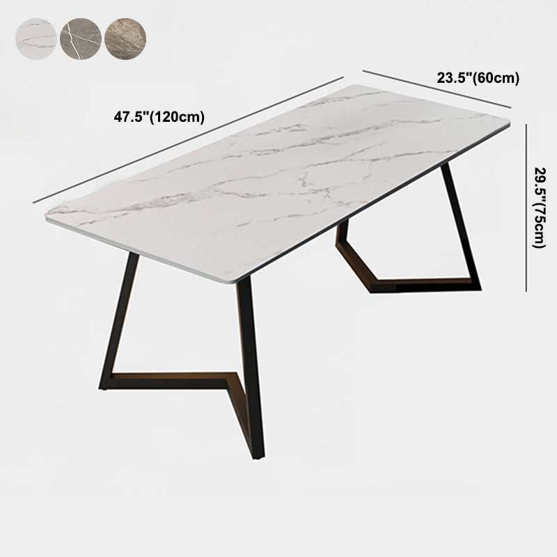 Double Pedestal Dining Table Industrial Style Stone Dining Room Collection for Indoor Clearhalo ' dining_table' 'Dining Tables & Seating' 'Dining Tables' 'furn' 'furn_dining_table' 'Furniture' 'furniture_dining_table' 'Kitchen & Dining Furniture' 'kitchen&dining_furn' 'kitchen' 'kitchen_dining_table' 3902024