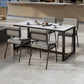 Modern Style White Dining Table Sintered Stone Table with Black Frame for Dining Room Clearhalo ' dining_table' 'Dining Tables & Seating' 'Dining Tables' 'furn' 'furn_dining_table' 'Furniture' 'furniture_dining_table' 'Kitchen & Dining Furniture' 'kitchen&dining_furn' 'kitchen' 'kitchen_dining_table' 3902028