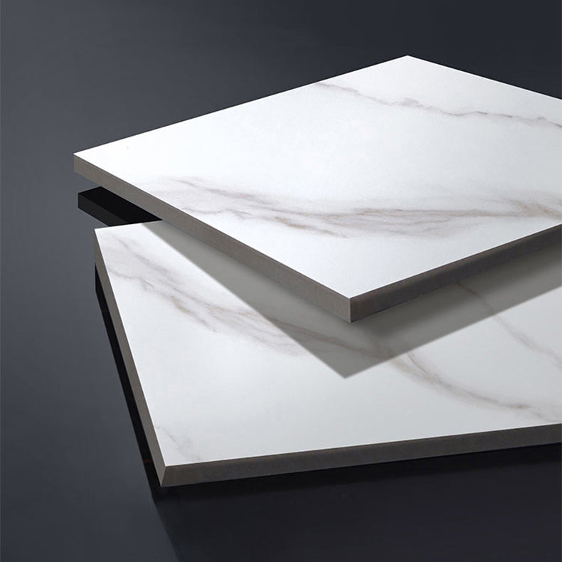 Modern Style White Dining Table Sintered Stone Table with Black Frame for Dining Room Clearhalo ' dining_table' 'Dining Tables & Seating' 'Dining Tables' 'furn' 'furn_dining_table' 'Furniture' 'furniture_dining_table' 'Kitchen & Dining Furniture' 'kitchen&dining_furn' 'kitchen' 'kitchen_dining_table' 3902034