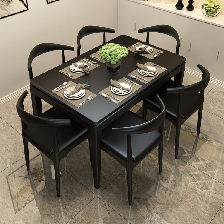 Simple Style Sintered Stone Dining Table Ash Wood Base Rectangle Table for Home Clearhalo ' dining_table' 'Dining Tables & Seating' 'Dining Tables' 'furn' 'furn_dining_table' 'Furniture' 'furniture_dining_table' 'Kitchen & Dining Furniture' 'kitchen&dining_furn' 'kitchen' 'kitchen_dining_table' 3902057