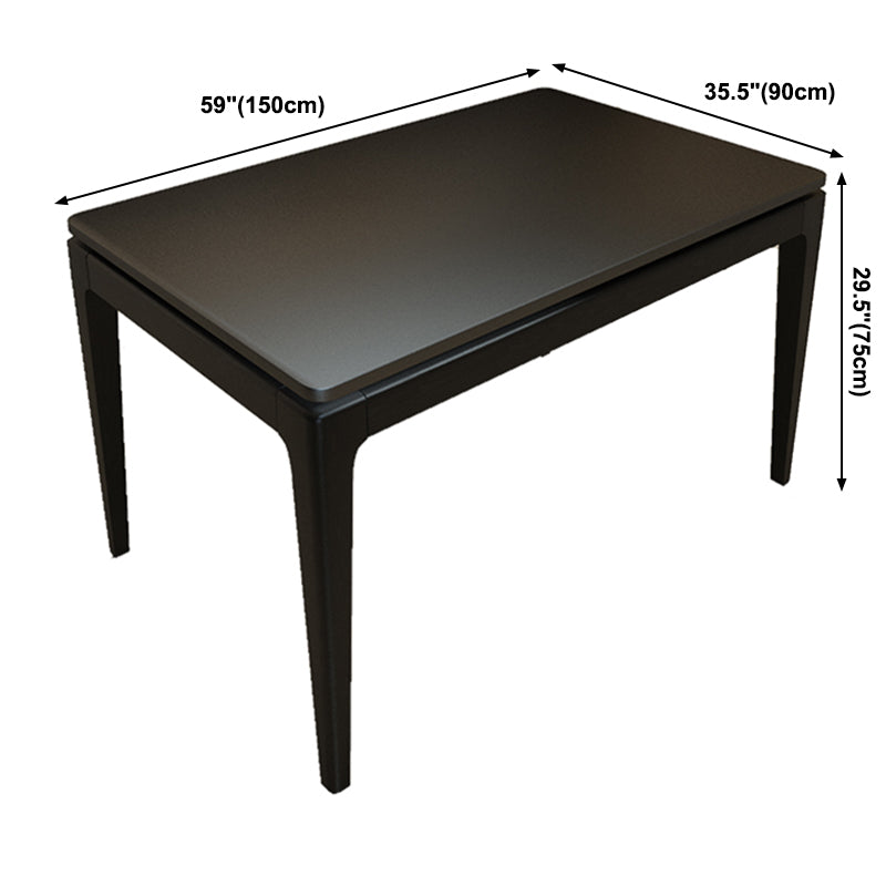 Simple Style Sintered Stone Dining Table Ash Wood Base Rectangle Table for Home Clearhalo ' dining_table' 'Dining Tables & Seating' 'Dining Tables' 'furn' 'furn_dining_table' 'Furniture' 'furniture_dining_table' 'Kitchen & Dining Furniture' 'kitchen&dining_furn' 'kitchen' 'kitchen_dining_table' 3902066