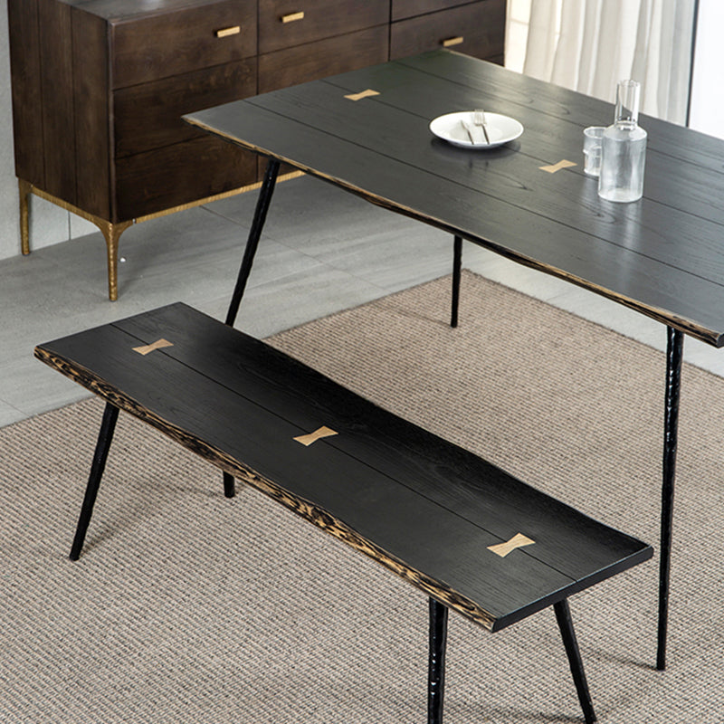 4-foot Oak Solid Wood Industrial Rectangle Dining Table for Dining Room Clearhalo ' dining_table' 'Dining Tables & Seating' 'Dining Tables' 'furn' 'furn_dining_table' 'Furniture' 'furniture_dining_table' 'Kitchen & Dining Furniture' 'kitchen&dining_furn' 'kitchen' 'kitchen_dining_table' 3902070