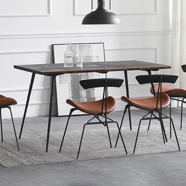 4-foot Oak Solid Wood Industrial Rectangle Dining Table for Dining Room Clearhalo ' dining_table' 'Dining Tables & Seating' 'Dining Tables' 'furn' 'furn_dining_table' 'Furniture' 'furniture_dining_table' 'Kitchen & Dining Furniture' 'kitchen&dining_furn' 'kitchen' 'kitchen_dining_table' 3902076