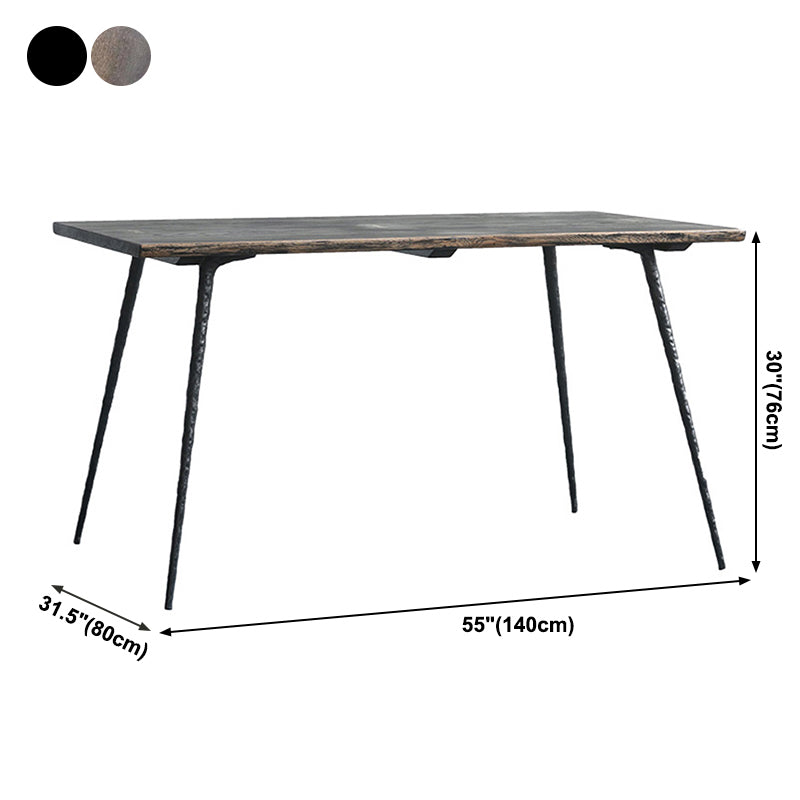 4-foot Oak Solid Wood Industrial Rectangle Dining Table for Dining Room Clearhalo ' dining_table' 'Dining Tables & Seating' 'Dining Tables' 'furn' 'furn_dining_table' 'Furniture' 'furniture_dining_table' 'Kitchen & Dining Furniture' 'kitchen&dining_furn' 'kitchen' 'kitchen_dining_table' 3902079