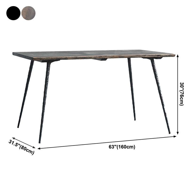 4-foot Oak Solid Wood Industrial Rectangle Dining Table for Dining Room Clearhalo ' dining_table' 'Dining Tables & Seating' 'Dining Tables' 'furn' 'furn_dining_table' 'Furniture' 'furniture_dining_table' 'Kitchen & Dining Furniture' 'kitchen&dining_furn' 'kitchen' 'kitchen_dining_table' 3902080