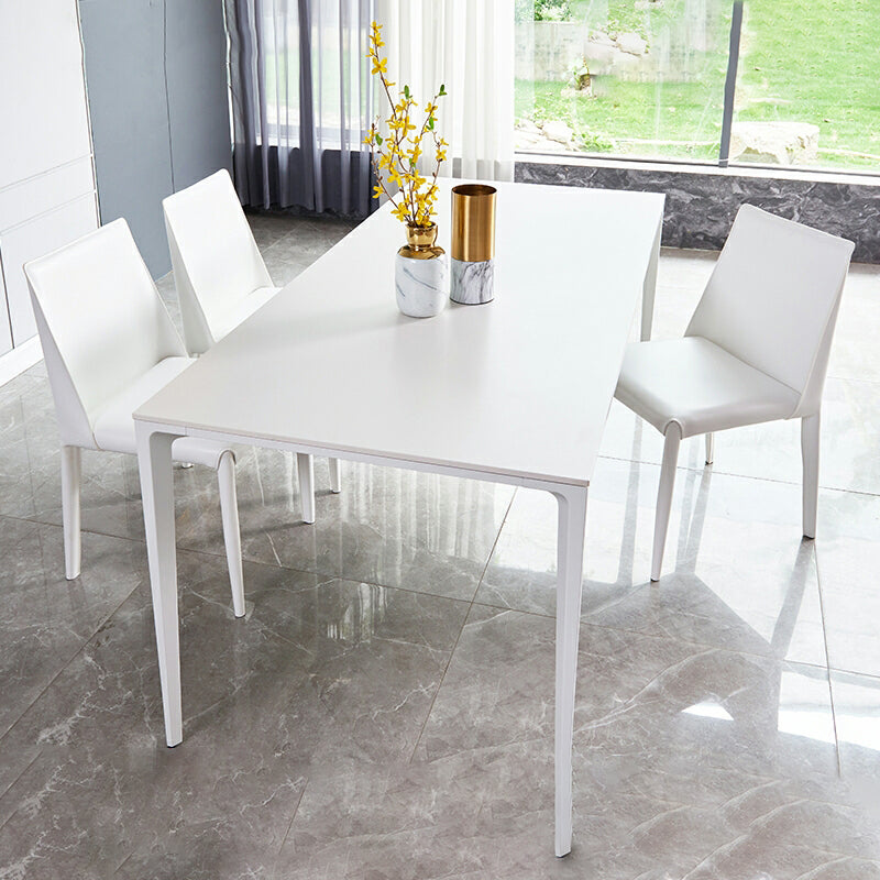 Industrial Style Sintered Stone Dining Table Rectangle Shape Table with 4 Legs Base Clearhalo ' dining_table' 'Dining Tables & Seating' 'Dining Tables' 'Furniture' 'furniture_dining_table' 'Kitchen & Dining Furniture' 'kitchen&dining_furn' 'kitchen' 'kitchen_dining_table' 3902082