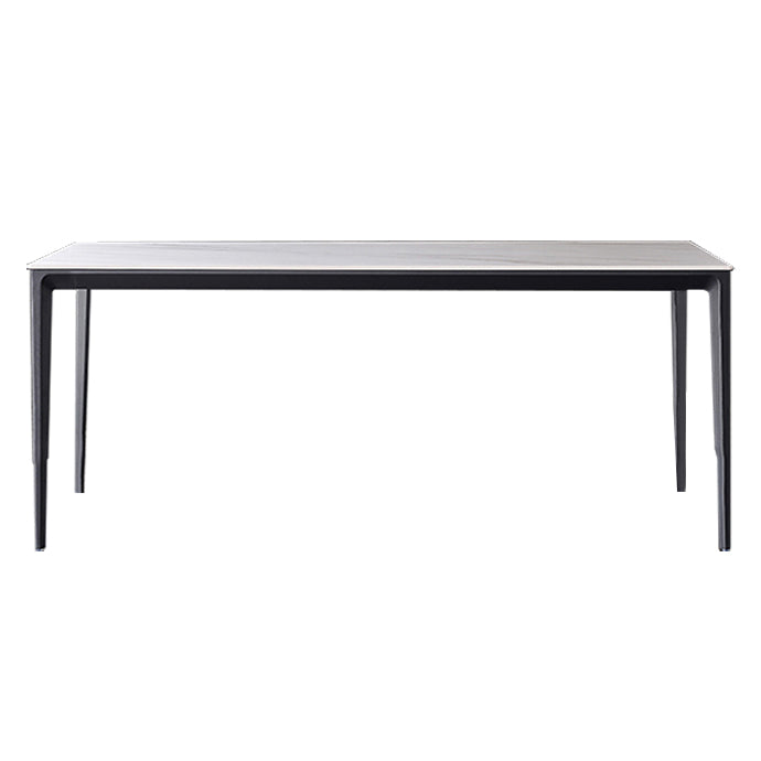 Industrial Style Sintered Stone Dining Table Rectangle Shape Table with 4 Legs Base Black Clearhalo ' dining_table' 'Dining Tables & Seating' 'Dining Tables' 'Furniture' 'furniture_dining_table' 'Kitchen & Dining Furniture' 'kitchen&dining_furn' 'kitchen' 'kitchen_dining_table' 3902083