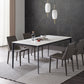 Industrial Style Sintered Stone Dining Table Rectangle Shape Table with 4 Legs Base Clearhalo ' dining_table' 'Dining Tables & Seating' 'Dining Tables' 'Furniture' 'furniture_dining_table' 'Kitchen & Dining Furniture' 'kitchen&dining_furn' 'kitchen' 'kitchen_dining_table' 3902084