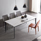 Industrial Style Sintered Stone Dining Table Rectangle Shape Table with 4 Legs Base Clearhalo ' dining_table' 'Dining Tables & Seating' 'Dining Tables' 'Furniture' 'furniture_dining_table' 'Kitchen & Dining Furniture' 'kitchen&dining_furn' 'kitchen' 'kitchen_dining_table' 3902086