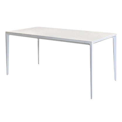 Industrial Style Sintered Stone Dining Table Rectangle Shape Table with 4 Legs Base White Clearhalo ' dining_table' 'Dining Tables & Seating' 'Dining Tables' 'Furniture' 'furniture_dining_table' 'Kitchen & Dining Furniture' 'kitchen&dining_furn' 'kitchen' 'kitchen_dining_table' 3902087