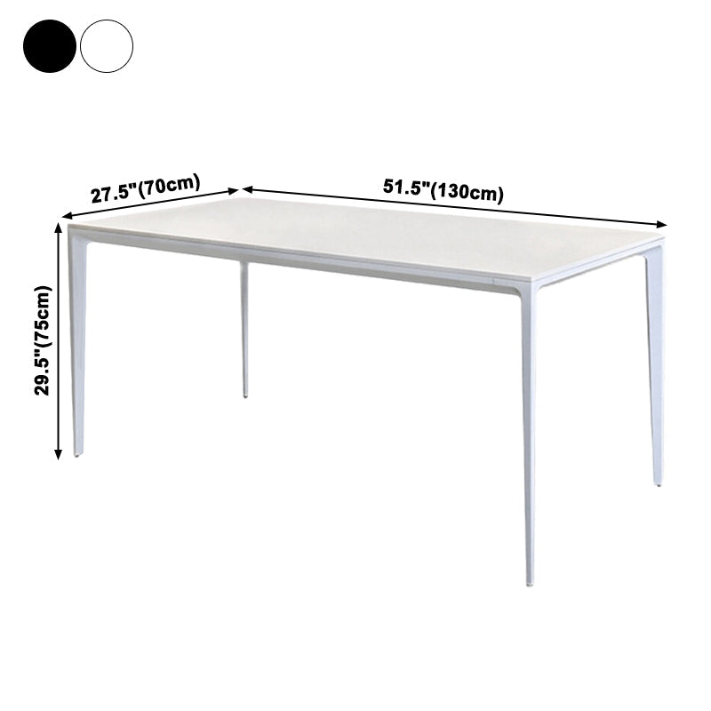Industrial Style Sintered Stone Dining Table Rectangle Shape Table with 4 Legs Base Clearhalo ' dining_table' 'Dining Tables & Seating' 'Dining Tables' 'Furniture' 'furniture_dining_table' 'Kitchen & Dining Furniture' 'kitchen&dining_furn' 'kitchen' 'kitchen_dining_table' 3902093