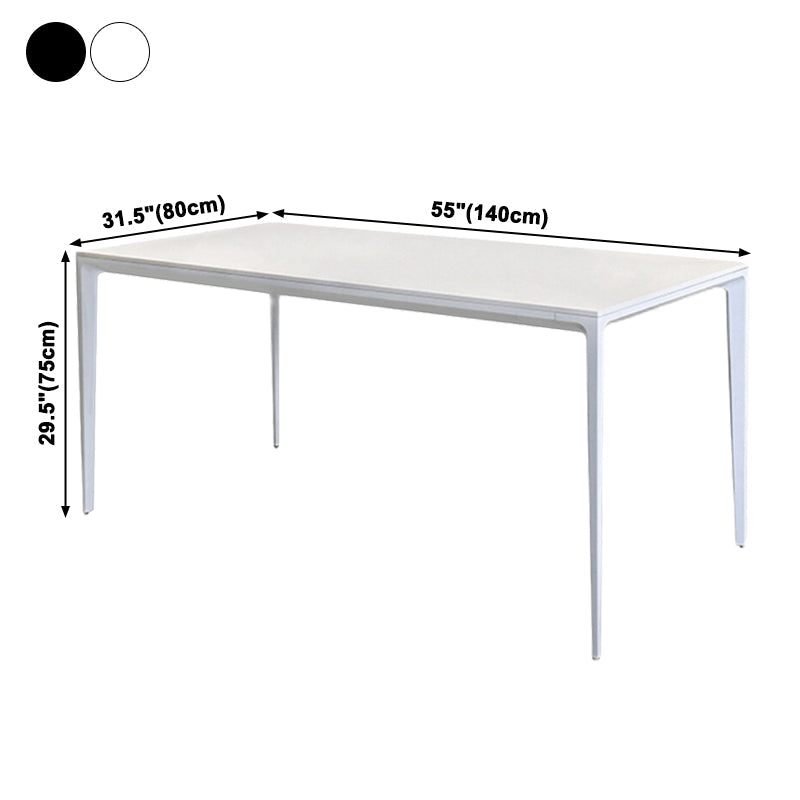 Industrial Style Sintered Stone Dining Table Rectangle Shape Table with 4 Legs Base Clearhalo ' dining_table' 'Dining Tables & Seating' 'Dining Tables' 'Furniture' 'furniture_dining_table' 'Kitchen & Dining Furniture' 'kitchen&dining_furn' 'kitchen' 'kitchen_dining_table' 3902094
