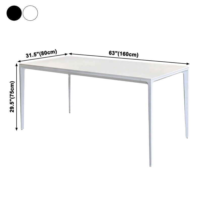 Industrial Style Sintered Stone Dining Table Rectangle Shape Table with 4 Legs Base Clearhalo ' dining_table' 'Dining Tables & Seating' 'Dining Tables' 'Furniture' 'furniture_dining_table' 'Kitchen & Dining Furniture' 'kitchen&dining_furn' 'kitchen' 'kitchen_dining_table' 3902095