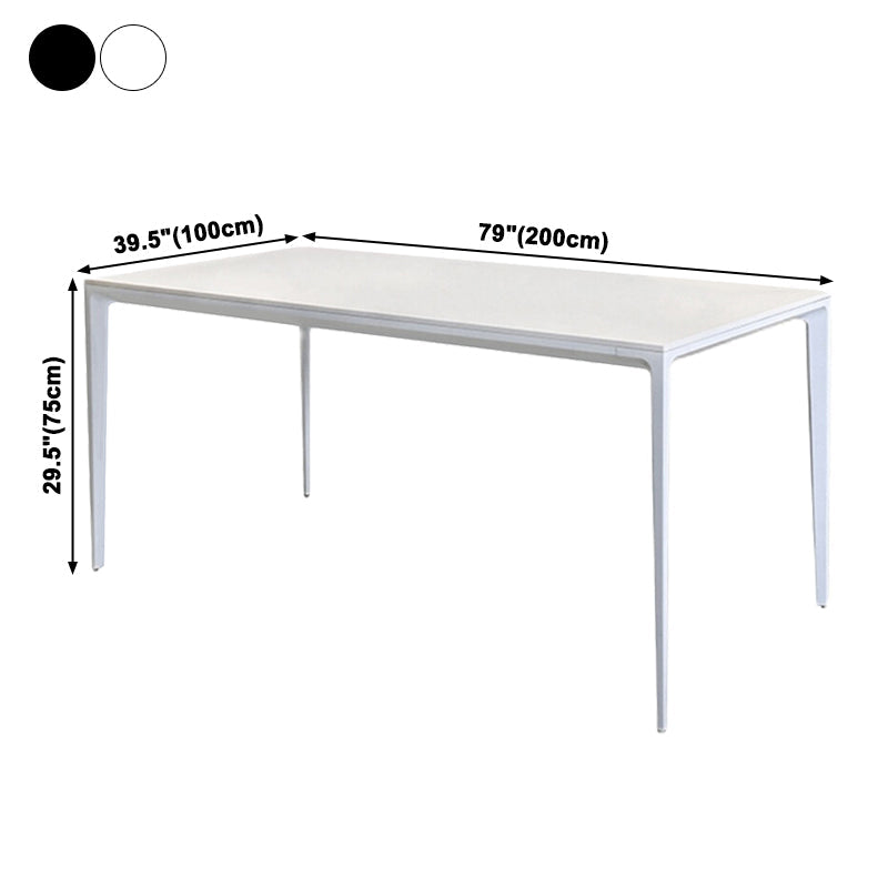 Industrial Style Sintered Stone Dining Table Rectangle Shape Table with 4 Legs Base Clearhalo ' dining_table' 'Dining Tables & Seating' 'Dining Tables' 'Furniture' 'furniture_dining_table' 'Kitchen & Dining Furniture' 'kitchen&dining_furn' 'kitchen' 'kitchen_dining_table' 3902097