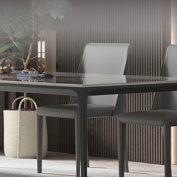 Industrial Style Home Sintered Stone Dining Table 4 Legs Base Rectangle Table Clearhalo ' dining_table' 'Dining Tables & Seating' 'Dining Tables' 'furn' 'furn_dining_table' 'Furniture' 'furniture_dining_table' 'Kitchen & Dining Furniture' 'kitchen&dining_furn' 'kitchen' 'kitchen_dining_table' 3902111