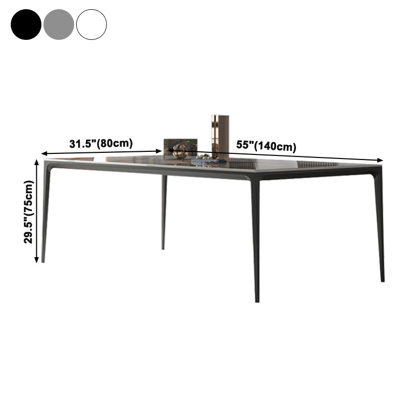 Industrial Style Home Sintered Stone Dining Table 4 Legs Base Rectangle Table Clearhalo ' dining_table' 'Dining Tables & Seating' 'Dining Tables' 'furn' 'furn_dining_table' 'Furniture' 'furniture_dining_table' 'Kitchen & Dining Furniture' 'kitchen&dining_furn' 'kitchen' 'kitchen_dining_table' 3902120
