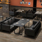 Double Pedestal Home Furniture Industrial Style Stone Dining Room Collection Clearhalo ' dining_table' 'Dining Tables & Seating' 'Dining Tables' 'furn' 'furn_dining_table' 'Furniture' 'furniture_dining_table' 'Kitchen & Dining Furniture' 'kitchen&dining_furn' 'kitchen' 'kitchen_dining_table' 3902128