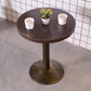 Industrial Wooden Dinner Room Kitchen Table Brown Table with Metal Base for Dining Room Round Without Chairs Clearhalo ' dining_table' 'Dining Tables & Seating' 'Dining Tables' 'furn' 'furn_dining_table' 'Furniture' 'furniture_dining_table' 'Kitchen & Dining Furniture' 'kitchen&dining_furn' 'kitchen' 'kitchen_dining_table' 3902141