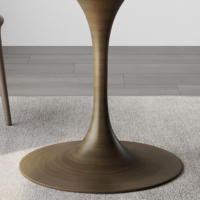Traditional Luxury Tulip Base Furniture Round Stone Dining Table for Home Clearhalo ' dining_table' 'Dining Tables & Seating' 'Dining Tables' 'furn' 'furn_dining_table' 'Furniture' 'furniture_dining_table' 'Kitchen & Dining Furniture' 'kitchen&dining_furn' 'kitchen' 'kitchen_dining_table' 3902150