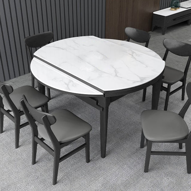 Contemporary Style 53'' Dining Table 4 Legs Dining Site Table with Drop-Leaf Clearhalo ' dining_table' 'Dining Tables & Seating' 'Dining Tables' 'furn' 'furn_dining_table' 'Furniture' 'furniture_dining_table' 'Kitchen & Dining Furniture' 'kitchen&dining_furn' 'kitchen' 'kitchen_dining_table' 3902166
