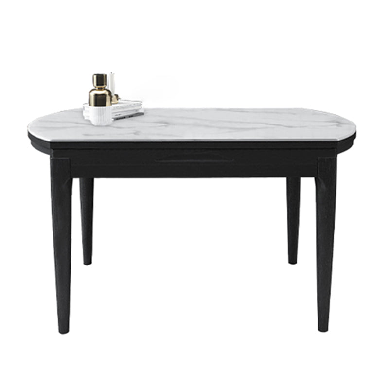 Contemporary Style 53'' Dining Table 4 Legs Dining Site Table with Drop-Leaf Slate Without Chairs Clearhalo ' dining_table' 'Dining Tables & Seating' 'Dining Tables' 'furn' 'furn_dining_table' 'Furniture' 'furniture_dining_table' 'Kitchen & Dining Furniture' 'kitchen&dining_furn' 'kitchen' 'kitchen_dining_table' 3902167