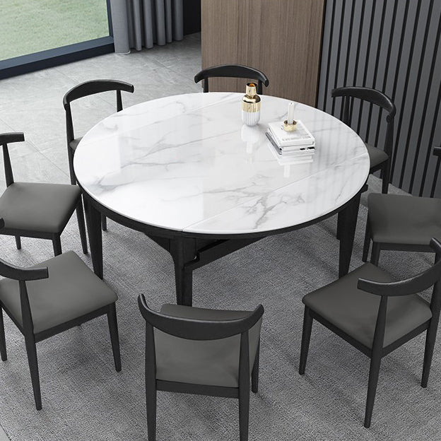 Contemporary Style 53'' Dining Table 4 Legs Dining Site Table with Drop-Leaf Clearhalo ' dining_table' 'Dining Tables & Seating' 'Dining Tables' 'furn' 'furn_dining_table' 'Furniture' 'furniture_dining_table' 'Kitchen & Dining Furniture' 'kitchen&dining_furn' 'kitchen' 'kitchen_dining_table' 3902169