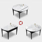 Contemporary Style 53'' Dining Table 4 Legs Dining Site Table with Drop-Leaf Clearhalo ' dining_table' 'Dining Tables & Seating' 'Dining Tables' 'furn' 'furn_dining_table' 'Furniture' 'furniture_dining_table' 'Kitchen & Dining Furniture' 'kitchen&dining_furn' 'kitchen' 'kitchen_dining_table' 3902172