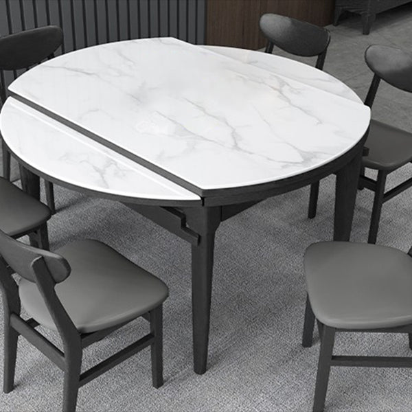 Contemporary Style 53'' Dining Table 4 Legs Dining Site Table with Drop-Leaf Clearhalo ' dining_table' 'Dining Tables & Seating' 'Dining Tables' 'furn' 'furn_dining_table' 'Furniture' 'furniture_dining_table' 'Kitchen & Dining Furniture' 'kitchen&dining_furn' 'kitchen' 'kitchen_dining_table' 3902174