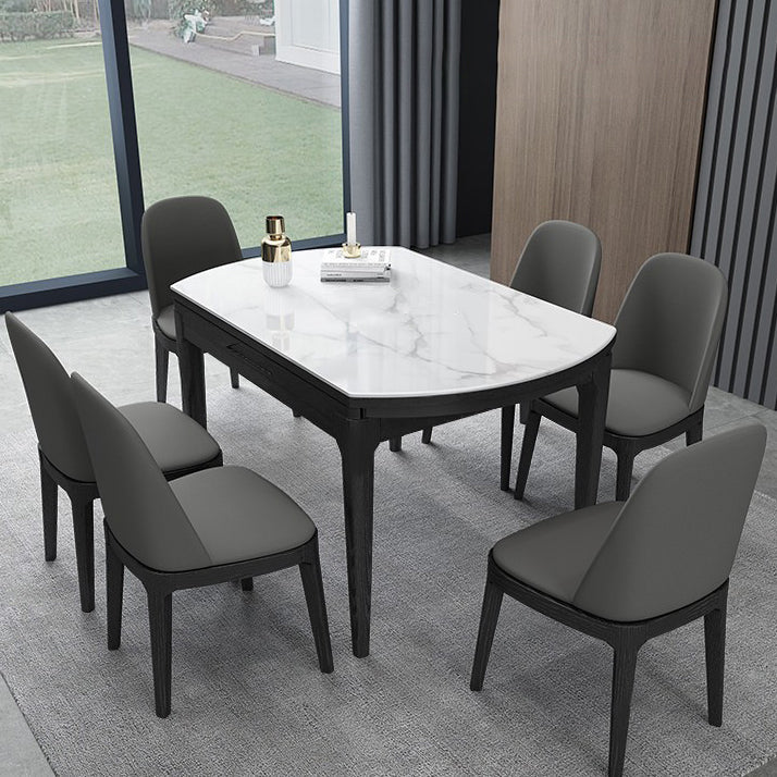 Contemporary Style 53'' Dining Table 4 Legs Dining Site Table with Drop-Leaf Clearhalo ' dining_table' 'Dining Tables & Seating' 'Dining Tables' 'furn' 'furn_dining_table' 'Furniture' 'furniture_dining_table' 'Kitchen & Dining Furniture' 'kitchen&dining_furn' 'kitchen' 'kitchen_dining_table' 3902179