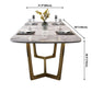 Marble White Tone Dining Table Glam Style Trestle Base Table for Dining Room Clearhalo ' dining_table' 'Dining Tables & Seating' 'Dining Tables' 'furn' 'furn_dining_table' 'Furniture' 'furniture_dining_table' 'Kitchen & Dining Furniture' 'kitchen&dining_furn' 'kitchen' 'kitchen_dining_table' 3902192