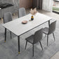 Industrial Sintered Kitchen Dining Table Rectangle Standard Dining Table with 4 Legs Base White Gold Without Chairs Clearhalo ' dining_table' 'Dining Tables & Seating' 'Dining Tables' 'furn' 'furn_dining_table' 'Furniture' 'furniture_dining_table' 'Kitchen & Dining Furniture' 'kitchen&dining_furn' 'kitchen' 'kitchen_dining_table' 3902196