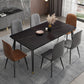 Industrial Sintered Kitchen Dining Table Rectangle Standard Dining Table with 4 Legs Base Black Gold Without Chairs Clearhalo ' dining_table' 'Dining Tables & Seating' 'Dining Tables' 'furn' 'furn_dining_table' 'Furniture' 'furniture_dining_table' 'Kitchen & Dining Furniture' 'kitchen&dining_furn' 'kitchen' 'kitchen_dining_table' 3902197