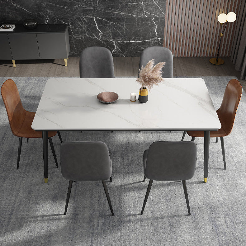 Industrial Sintered Kitchen Dining Table Rectangle Standard Dining Table with 4 Legs Base Clearhalo ' dining_table' 'Dining Tables & Seating' 'Dining Tables' 'furn' 'furn_dining_table' 'Furniture' 'furniture_dining_table' 'Kitchen & Dining Furniture' 'kitchen&dining_furn' 'kitchen' 'kitchen_dining_table' 3902204