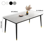 Industrial Sintered Kitchen Dining Table Rectangle Standard Dining Table with 4 Legs Base Clearhalo ' dining_table' 'Dining Tables & Seating' 'Dining Tables' 'furn' 'furn_dining_table' 'Furniture' 'furniture_dining_table' 'Kitchen & Dining Furniture' 'kitchen&dining_furn' 'kitchen' 'kitchen_dining_table' 3902208