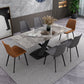 Simple Gray Sintered Stone Dining Table Kitchen Standard Dining Table with Pedestal Base Clearhalo ' dining_table' 'Dining Tables & Seating' 'Dining Tables' 'furn' 'furn_dining_table' 'Furniture' 'furniture_dining_table' 'Kitchen & Dining Furniture' 'kitchen&dining_furn' 'kitchen' 'kitchen_dining_table' 3902225